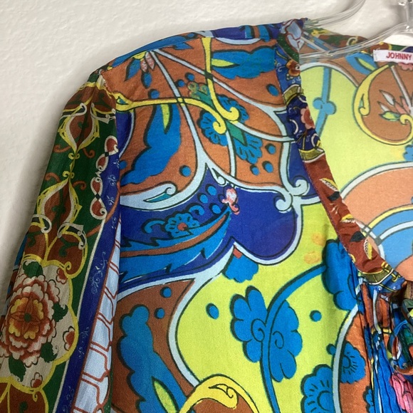 Johnny Was Silk Valeni Top Pockets Sm - Picture 4 of 11